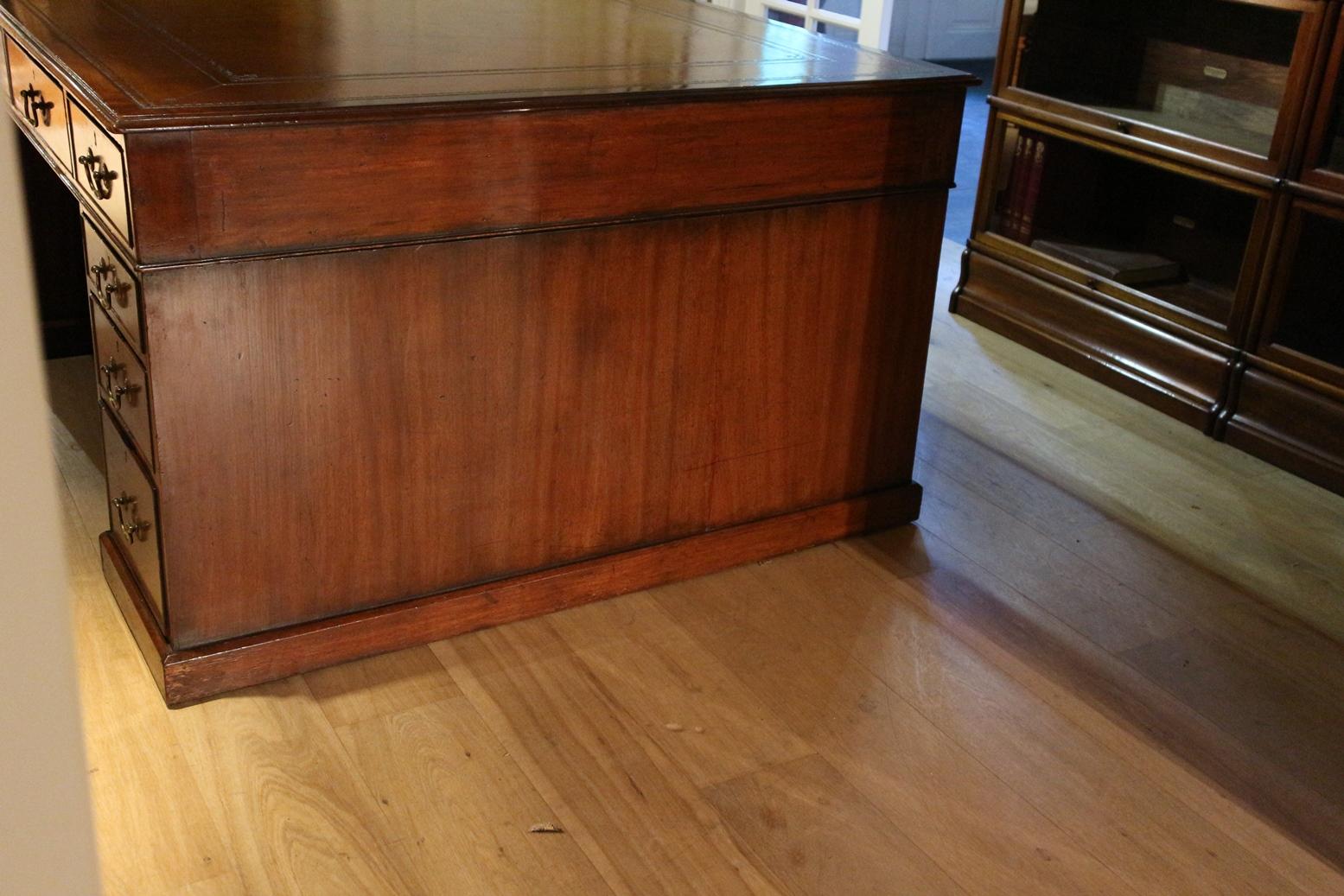Large Antique Mahogany Partner Desk 2