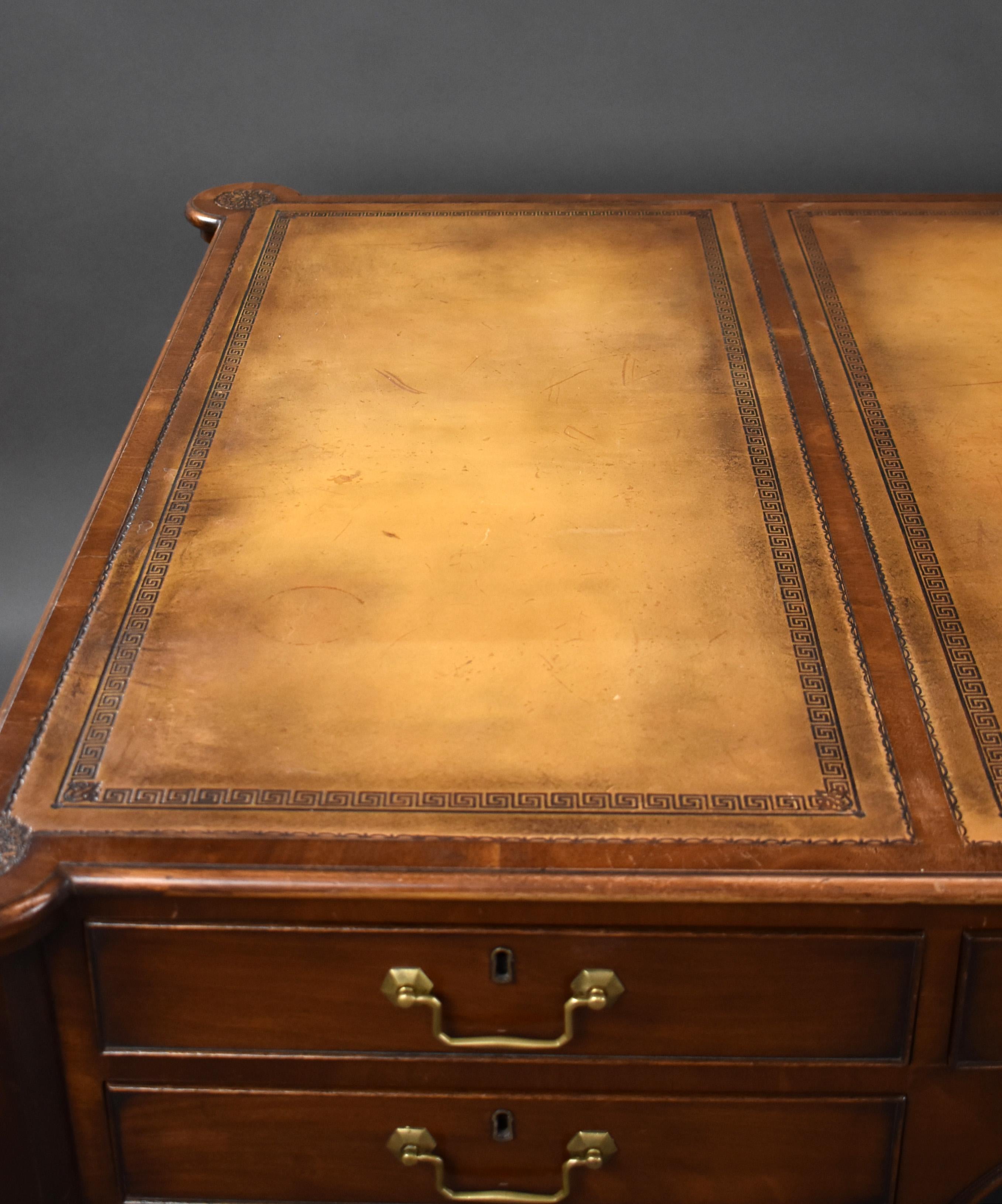 Large Antique Mahogany Writing Table For Sale 8