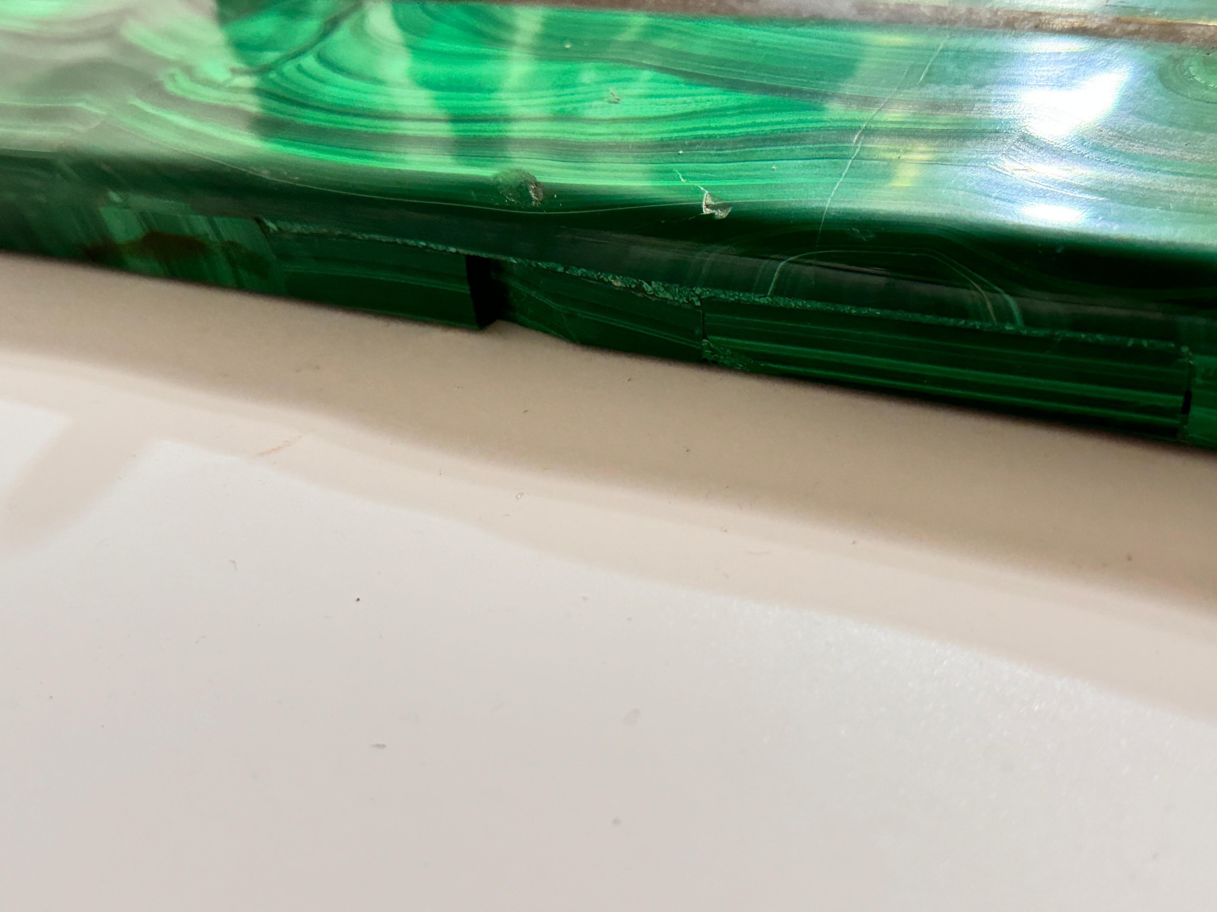 Large Antique Malachite & Carrara Marble Chess Board Early 20th Century For Sale 2