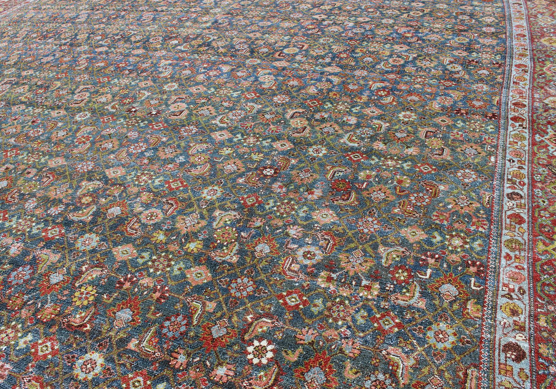 Colorful antique Malayer, rug GLD-7587, country of origin / type: Persian / Malayer, circa Early-20th Century.

Measures: 12'8'' x 19'7''.

This rug features a gorgeous all-over Herati design resplendent with exquisitely defined motifs. The