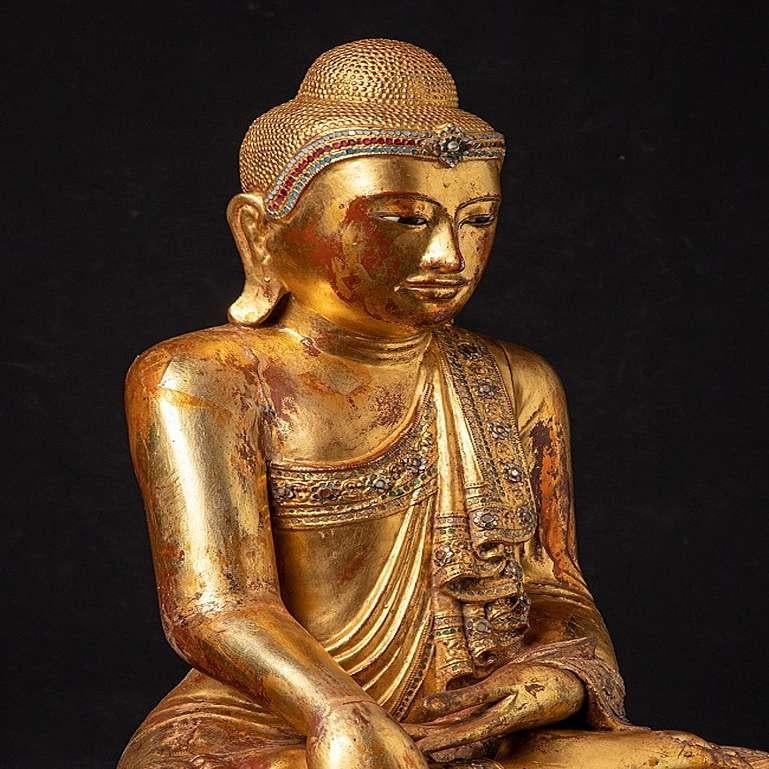Large Antique Mandalay Buddha Statue from Burma For Sale 5