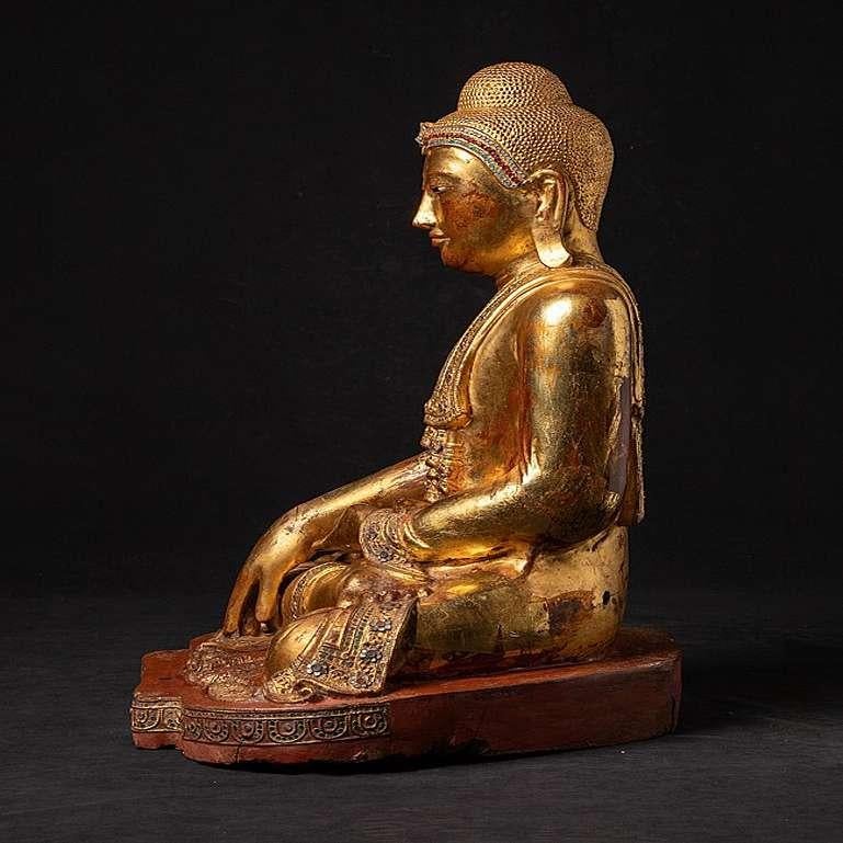 Large Antique Mandalay Buddha Statue from Burma For Sale 1