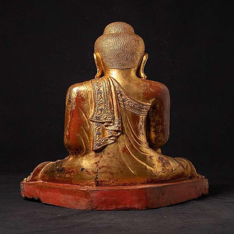 Large Antique Mandalay Buddha Statue from Burma For Sale 2