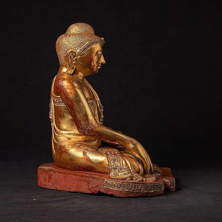 Large Antique Mandalay Buddha Statue from Burma For Sale 3