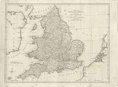 Antique Map of England and Wales by J. Blair, Circa 1779, Wall Art