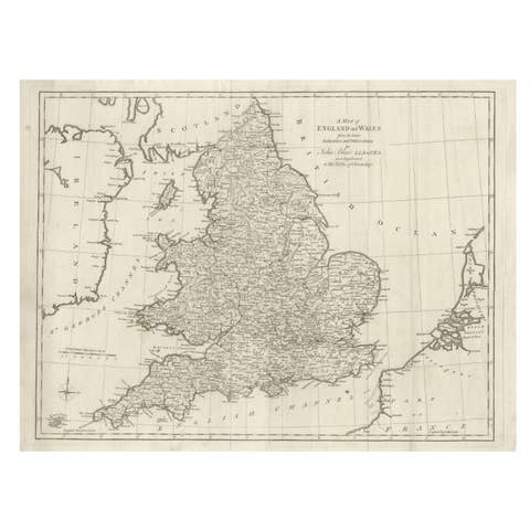 Antique Map of England and Wales by J. Blair, Circa 1779, Wall Art