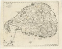 Large Antique Map of Ceylon, Sri Lanka
