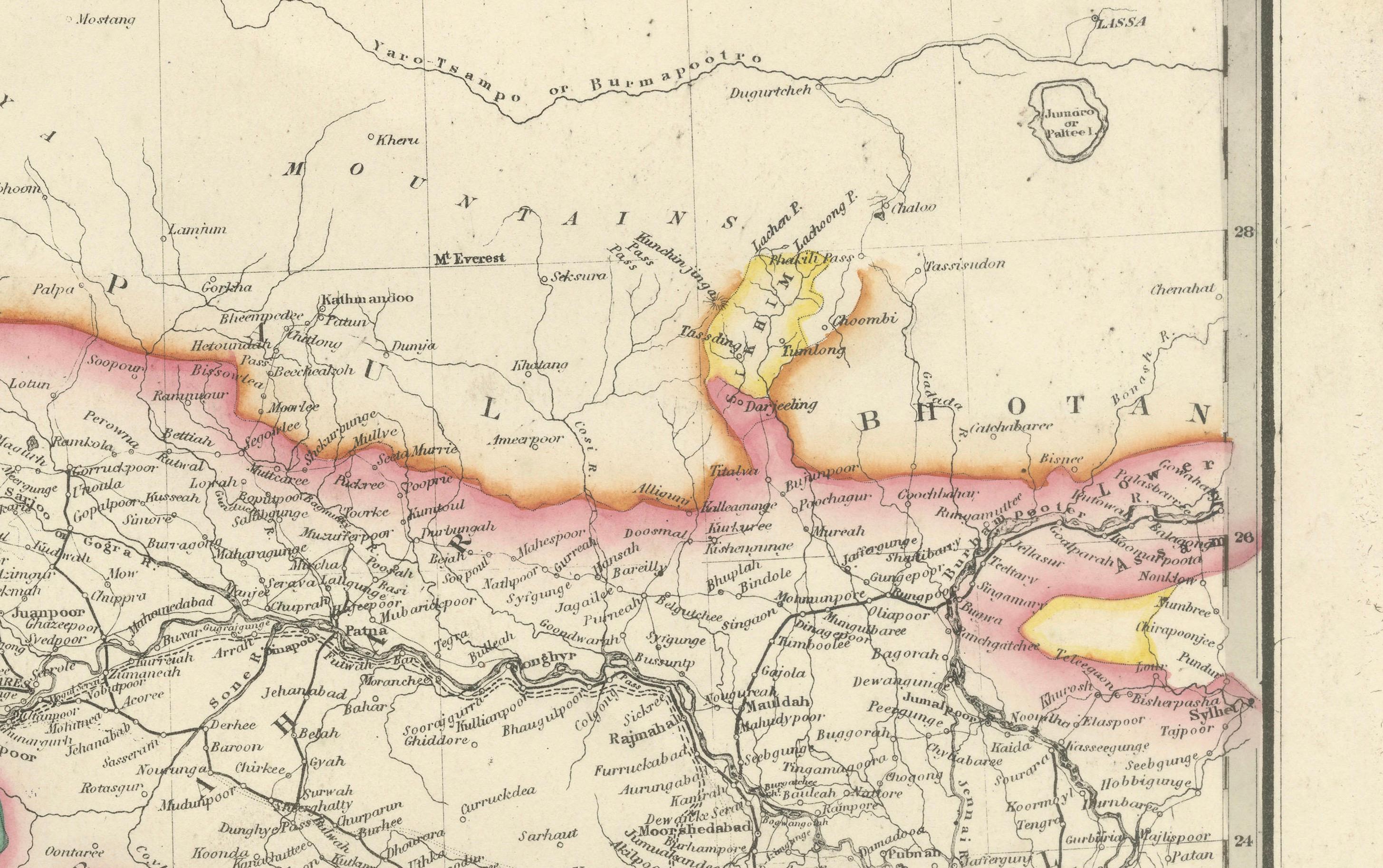 Large Antique Map of India – Post Roads and Dak Stations by James Wyld, c.1855 For Sale 3