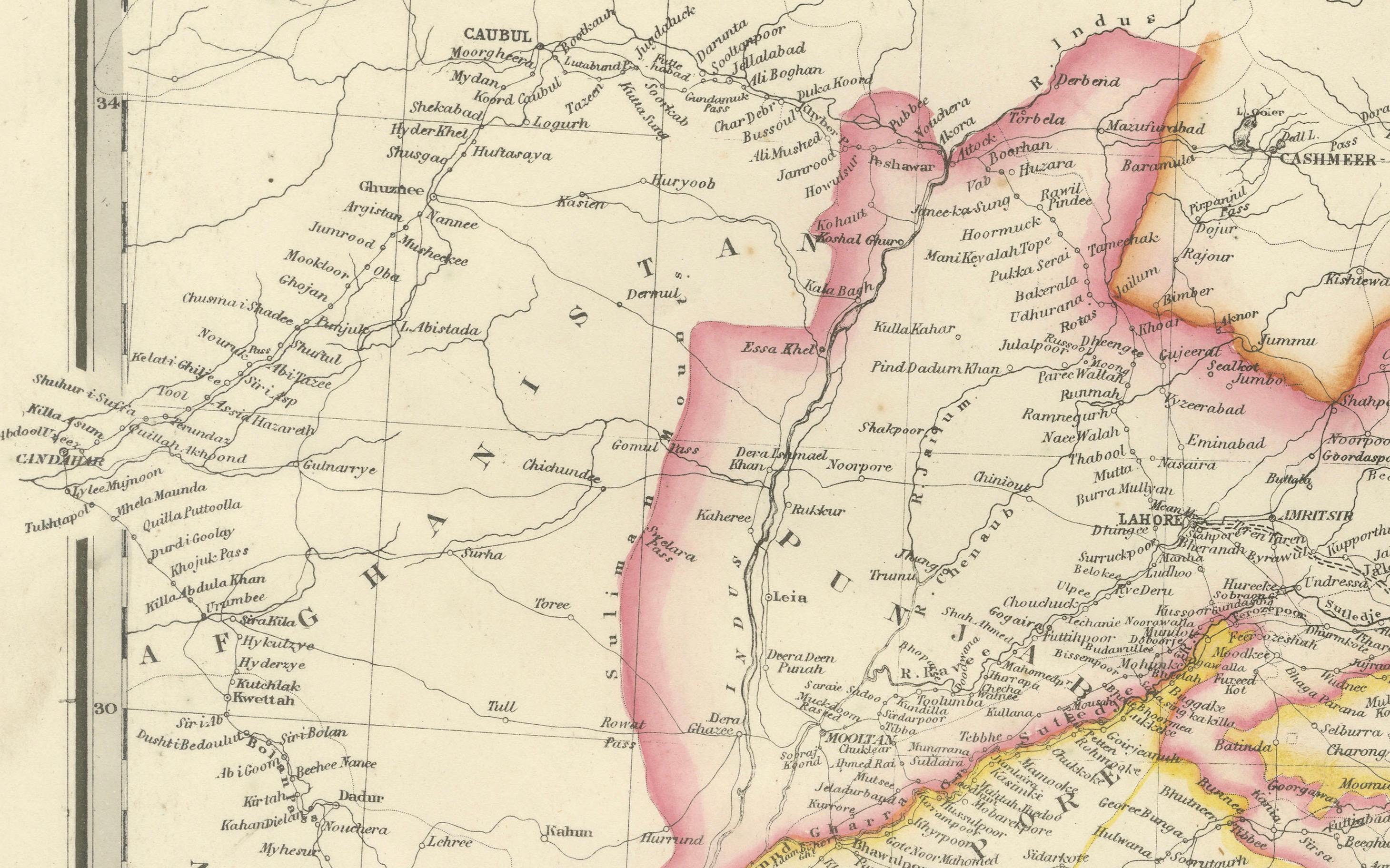 Antique Map of India – Post Roads and Dak Stations by James Wyld, c.1855

This impressive antique map titled 