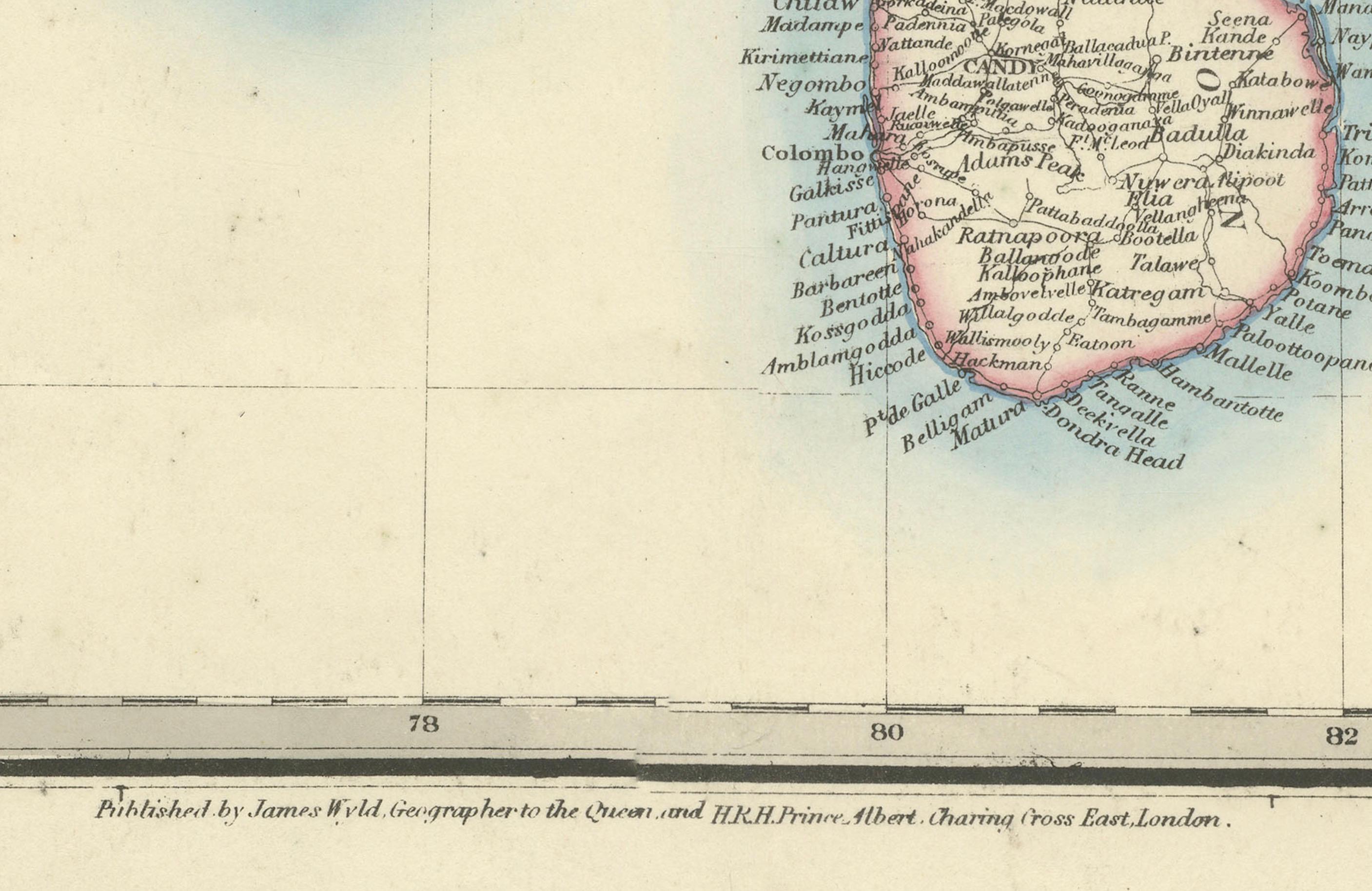 Paper Large Antique Map of India – Post Roads and Dak Stations by James Wyld, c.1855 For Sale