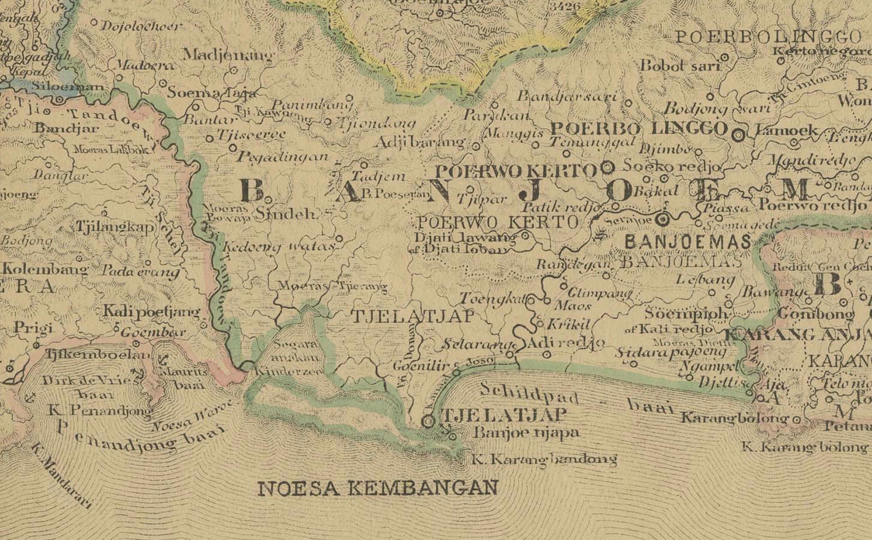 Large Antique Map of Java & Madura with Batavia Inset, c.1870s Dutch East Indies For Sale 5