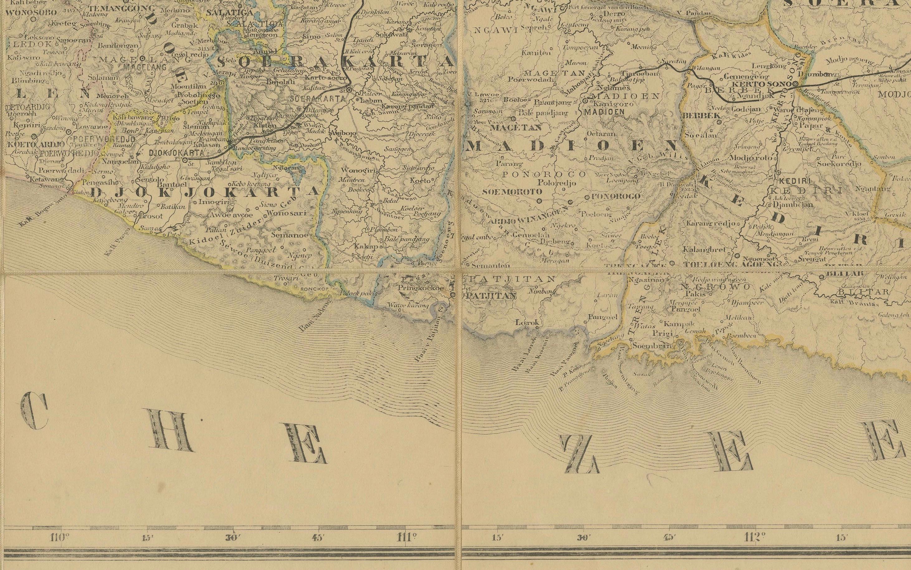Large Antique Map of Java & Madura with Batavia Inset, c.1870s Dutch East Indies For Sale 7