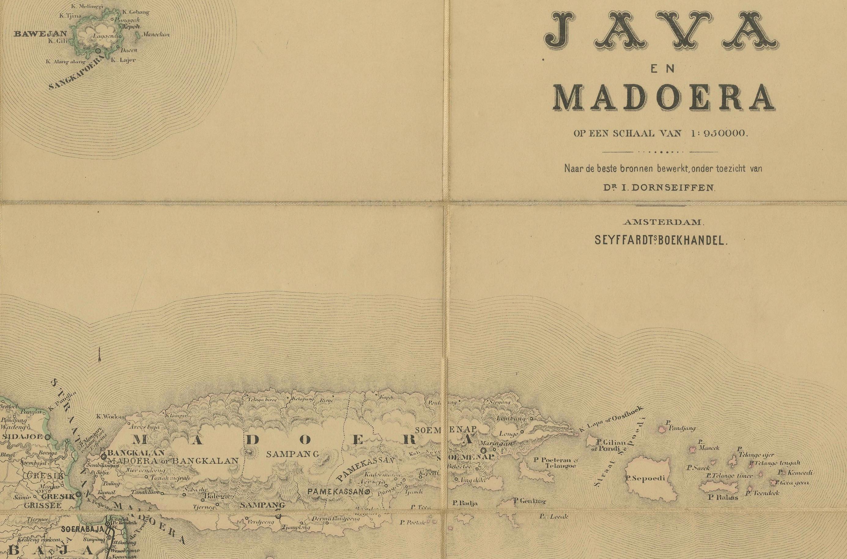 Large Antique Map of Java & Madura with Batavia Inset, c.1870s Dutch East Indies For Sale 9