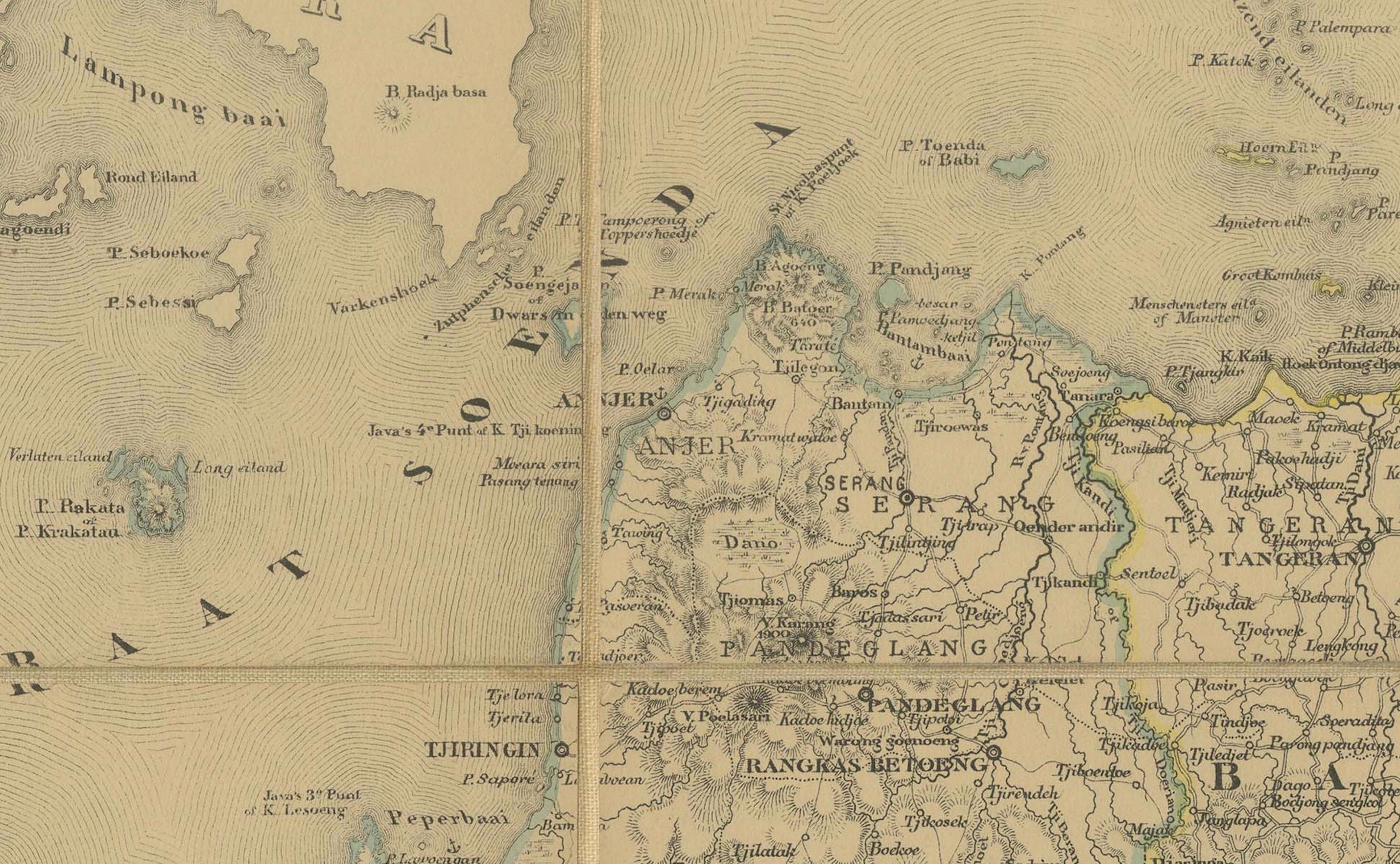 Paper Large Antique Map of Java & Madura with Batavia Inset, c.1870s Dutch East Indies For Sale