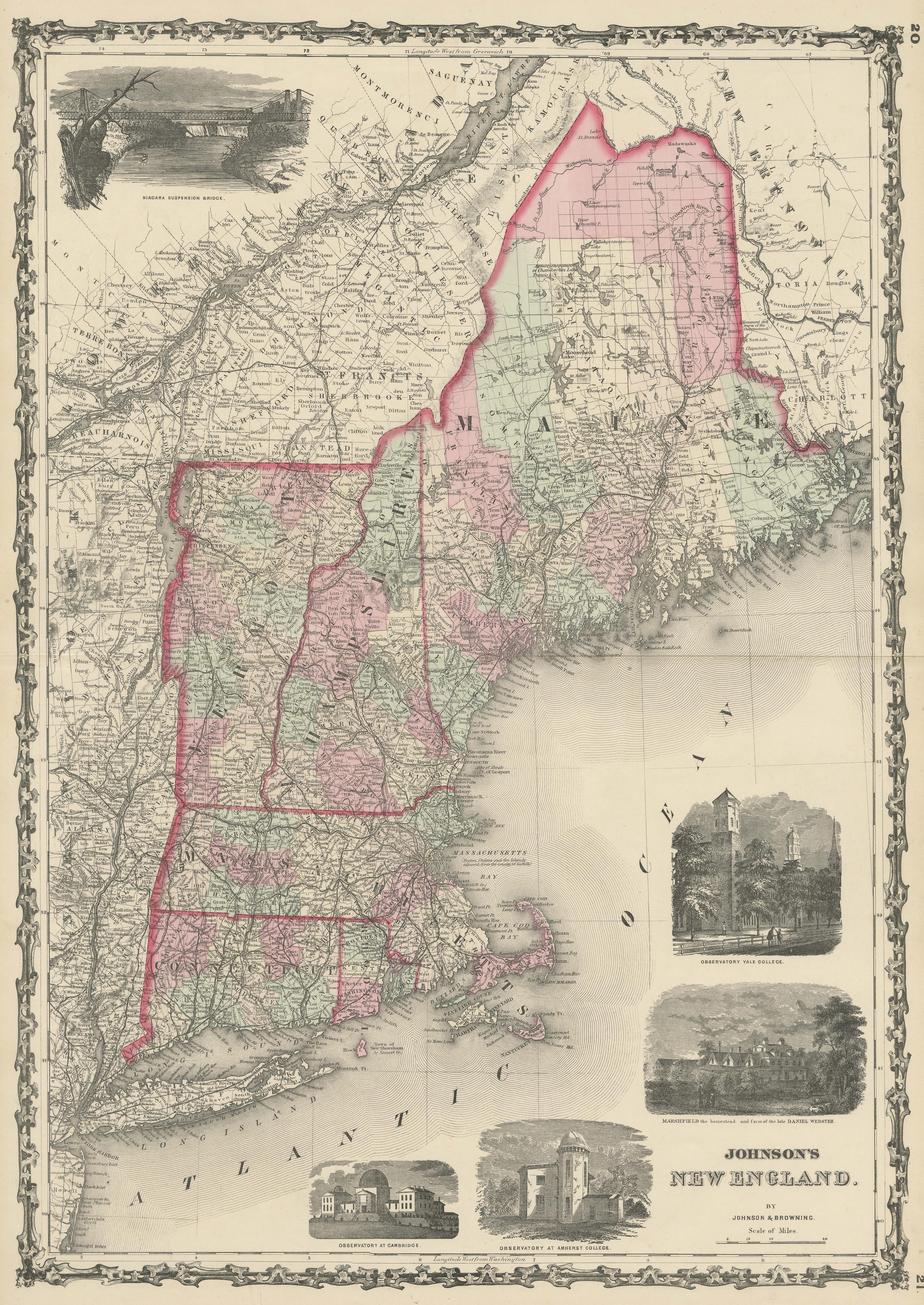 new england map with towns