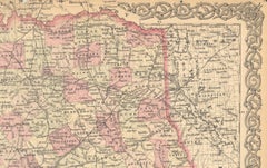 Large Antique Map of Texas with Panhandle & Bay Inset Maps, Colton, 1873