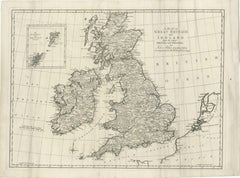 Large Antique Map of the British Isles, inset of the Orkneys and Shetlands, 1779