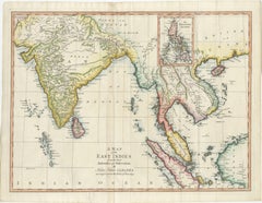 Grande mappa antica delle Indie Orientali, con inserto delle Filippine