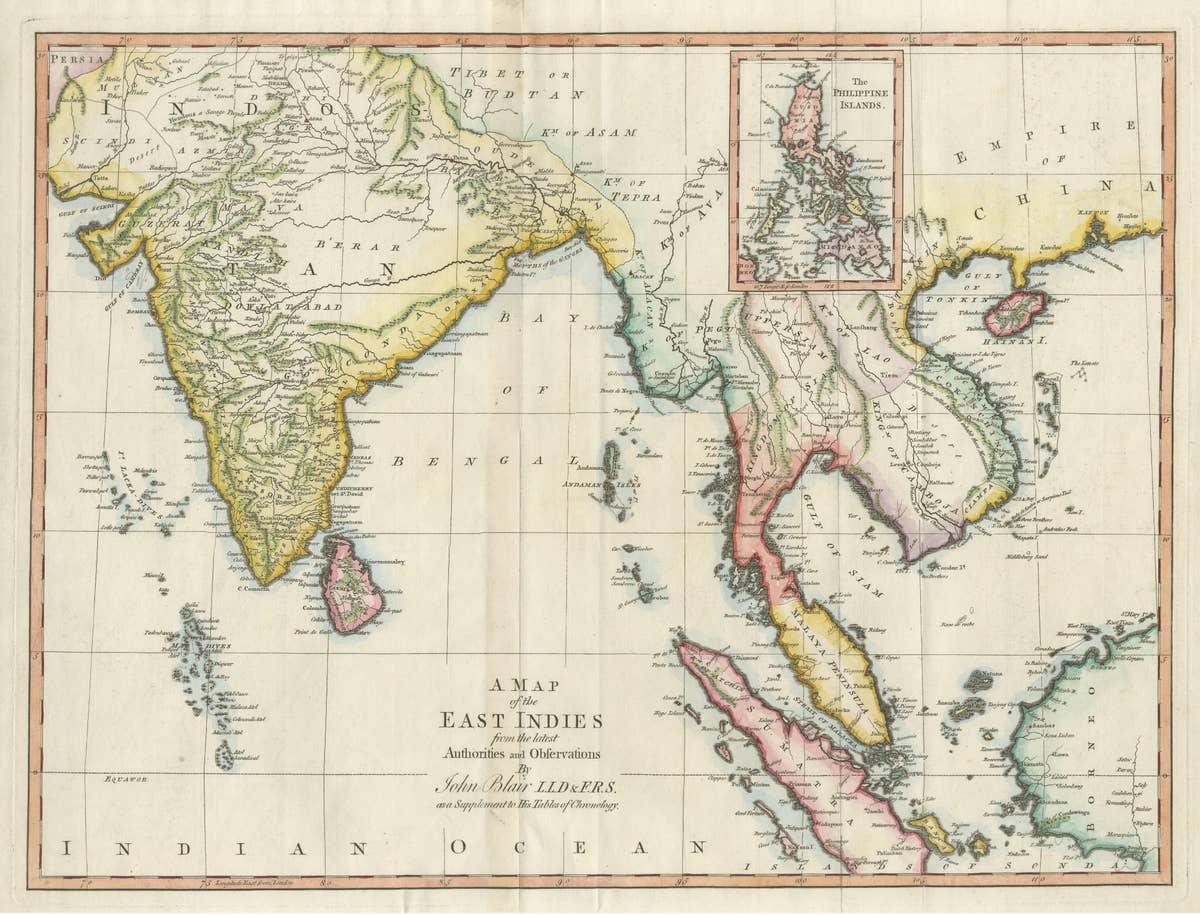 Antique Map of the East Indies by T. Kitchin, Engraved, Circa 1779