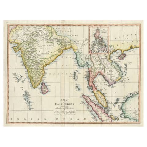 Antique Map of the East Indies by T. Kitchin, Engraved, Circa 1779