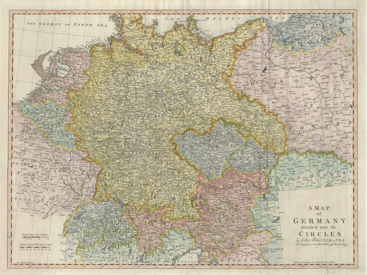 Large Antique Map of the German Empire