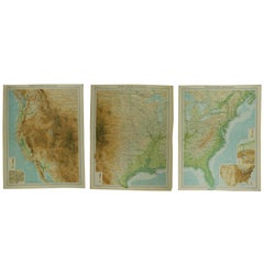 Large Antique Map of the United States, in 4 Sections