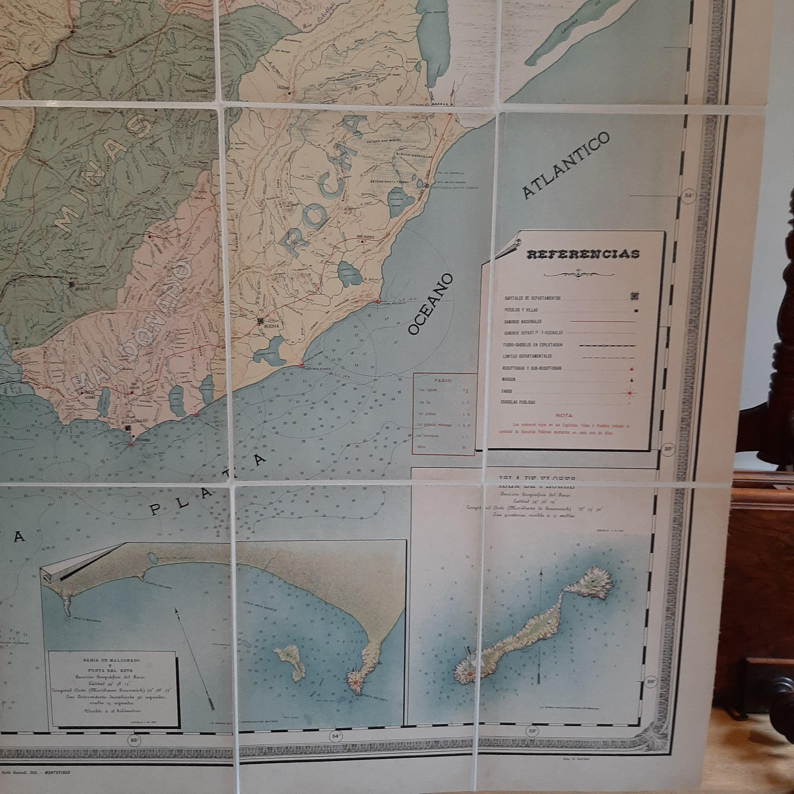 Cortesi's Masterpiece: A Comprehensive and Authoritative Map of Uruguay, 1903 In Good Condition For Sale In Langweer, NL