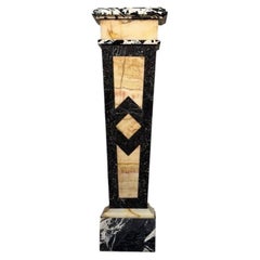 Large antique marble mantel, onyx and Saint Anne gray, around 1880