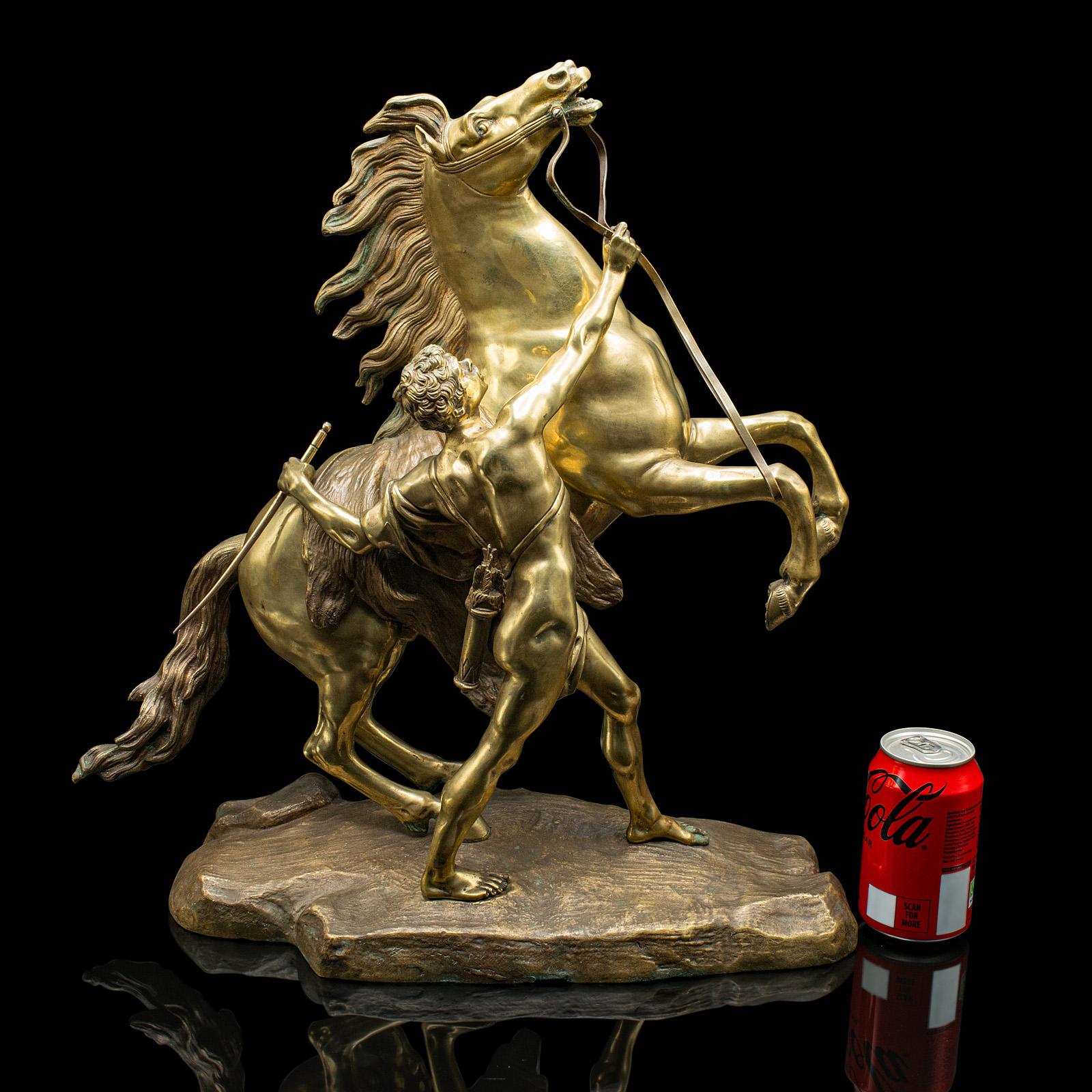 Gran Figura Antigua de Caballo Marly, Francés, Estatua Equina, Bronce, Victoriano, 1880 en venta 6