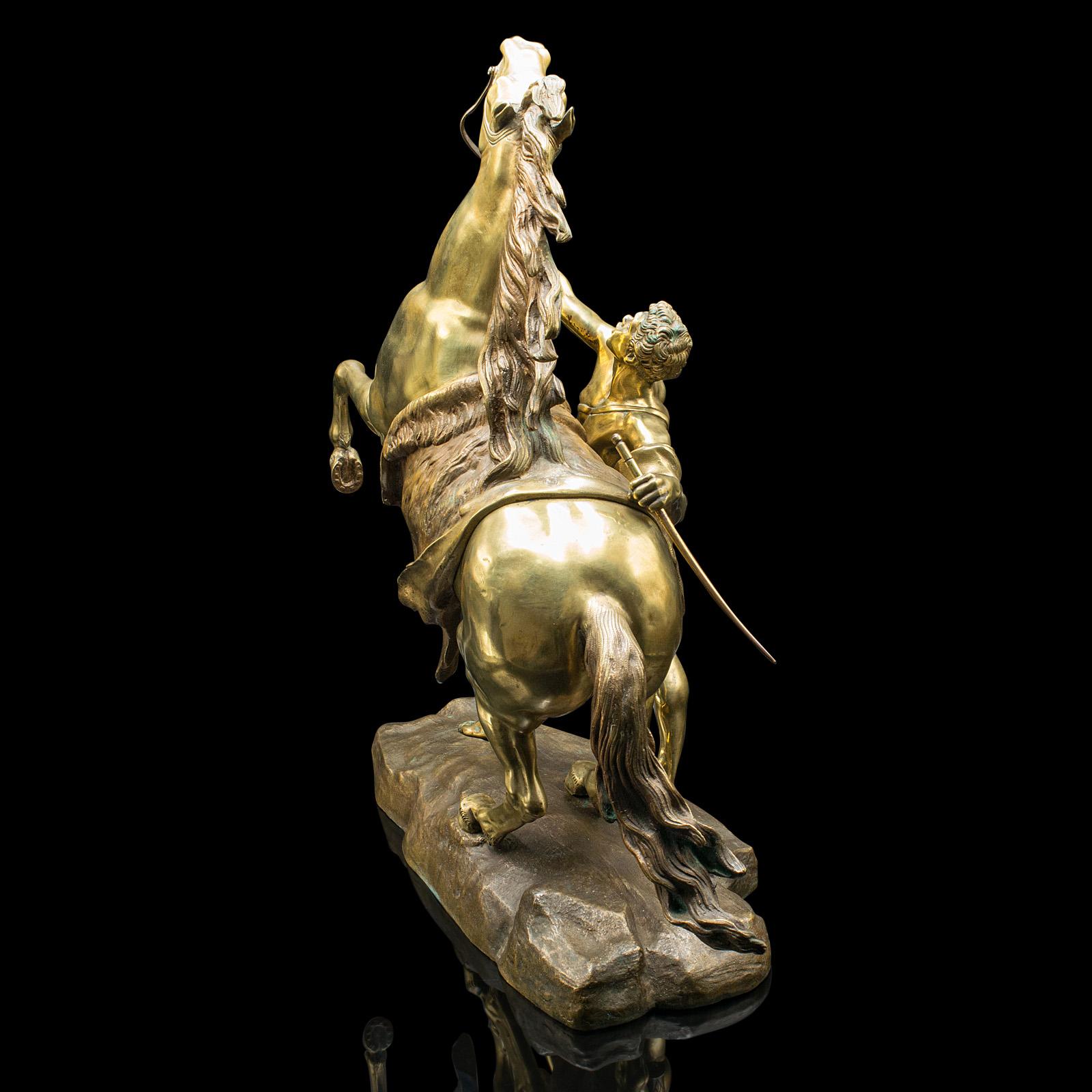 Gran Figura Antigua de Caballo Marly, Francés, Estatua Equina, Bronce, Victoriano, 1880 Latón en venta