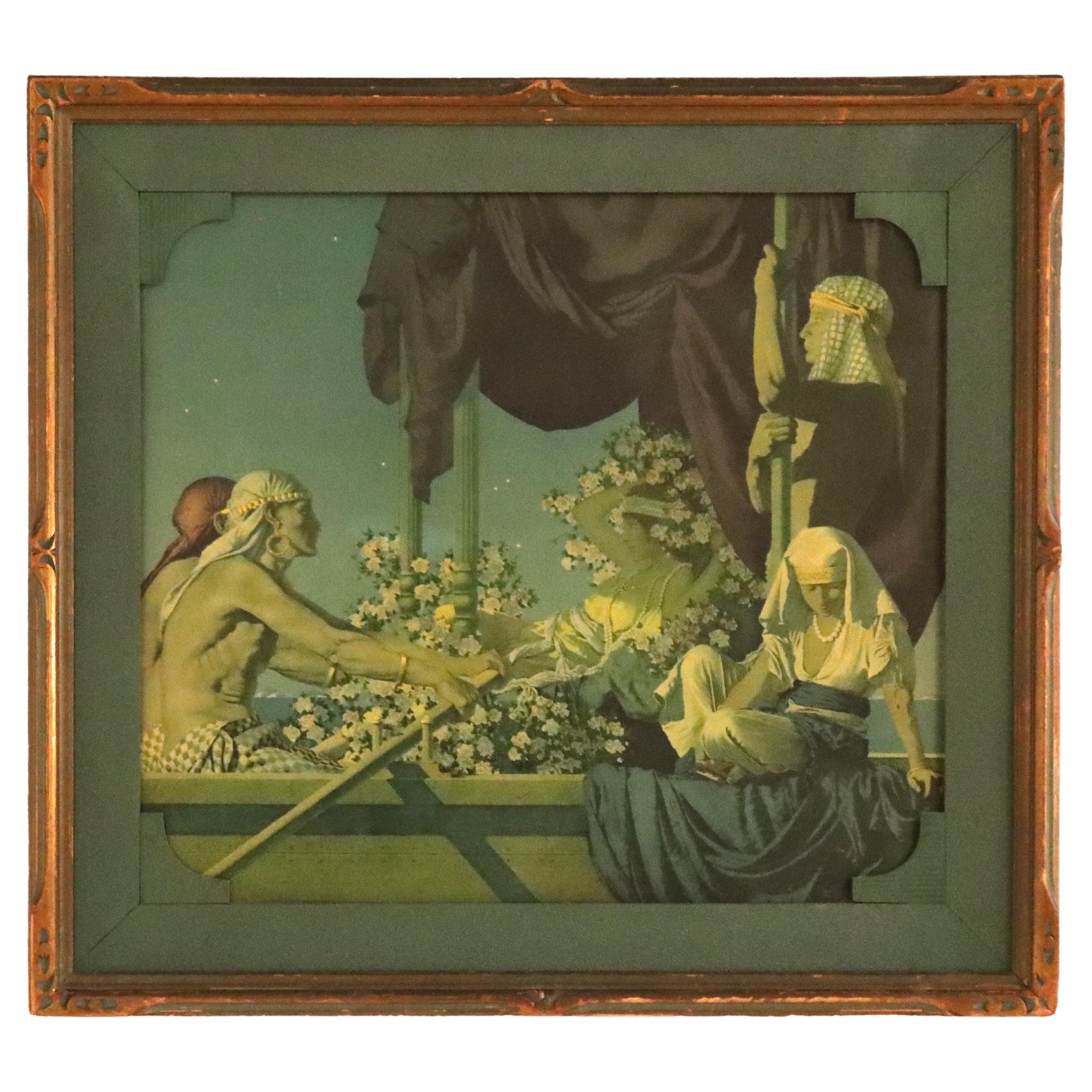Large Antique Maxfield Parrish Print “Cleopatra” c1920