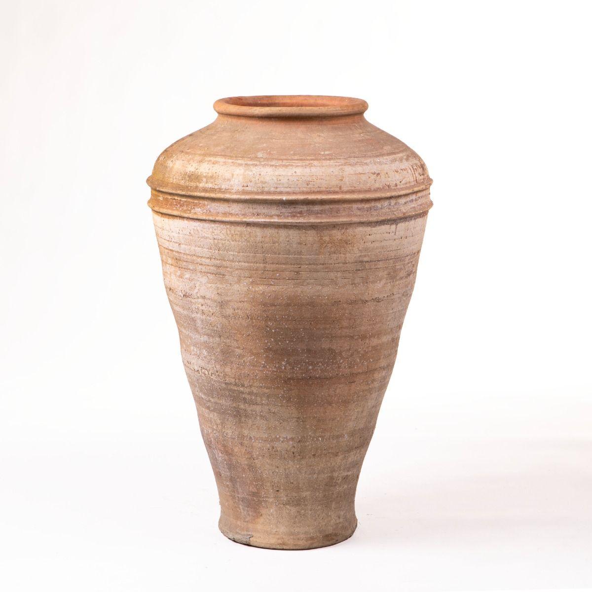 Other Large Antique Mediterranean Terracotta Floor Jar, Handmade in Greece, Early 20th For Sale