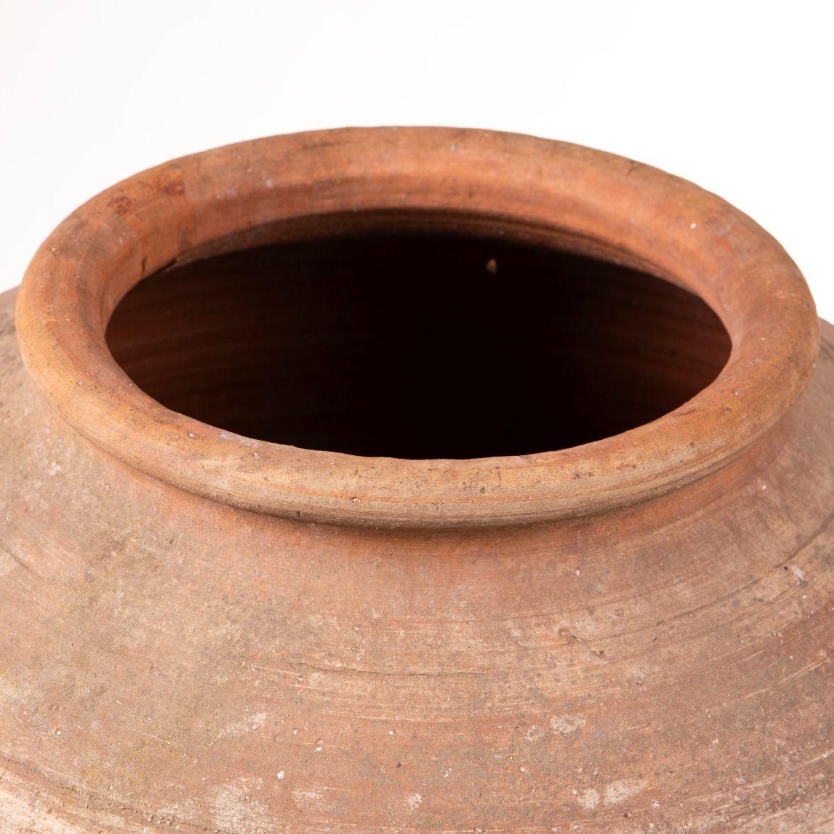 Greek Large Antique Mediterranean Terracotta Floor Jar, Handmade in Greece, Early 20th For Sale