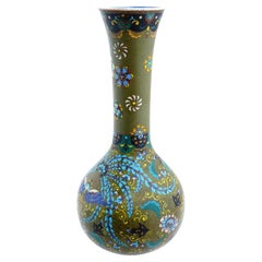 Grande vaso Totai in porcellana con smalto Cloisonne giapponese Meiji antico