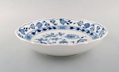 Große antike Meissener „Blaue Zwiebel“ Schale / Schale aus handbemaltem Porzellan