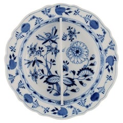 Large Antique Meissen Blue Onion Bowl with Room Divider in Porcelain
