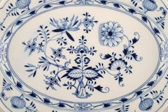Large Antique Meissen "Blue Onion" Serving Dish in Hand Painted Porcelain