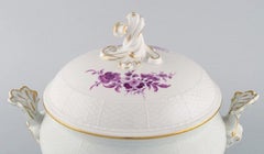 Large Antique Meissen Lidded Tureen in Hand Painted Porcelain