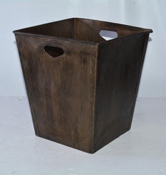 Large Antique Metal Waste Basket