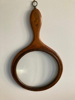 Large Antique Mid 19th Century Mahogany Magnifying Glass