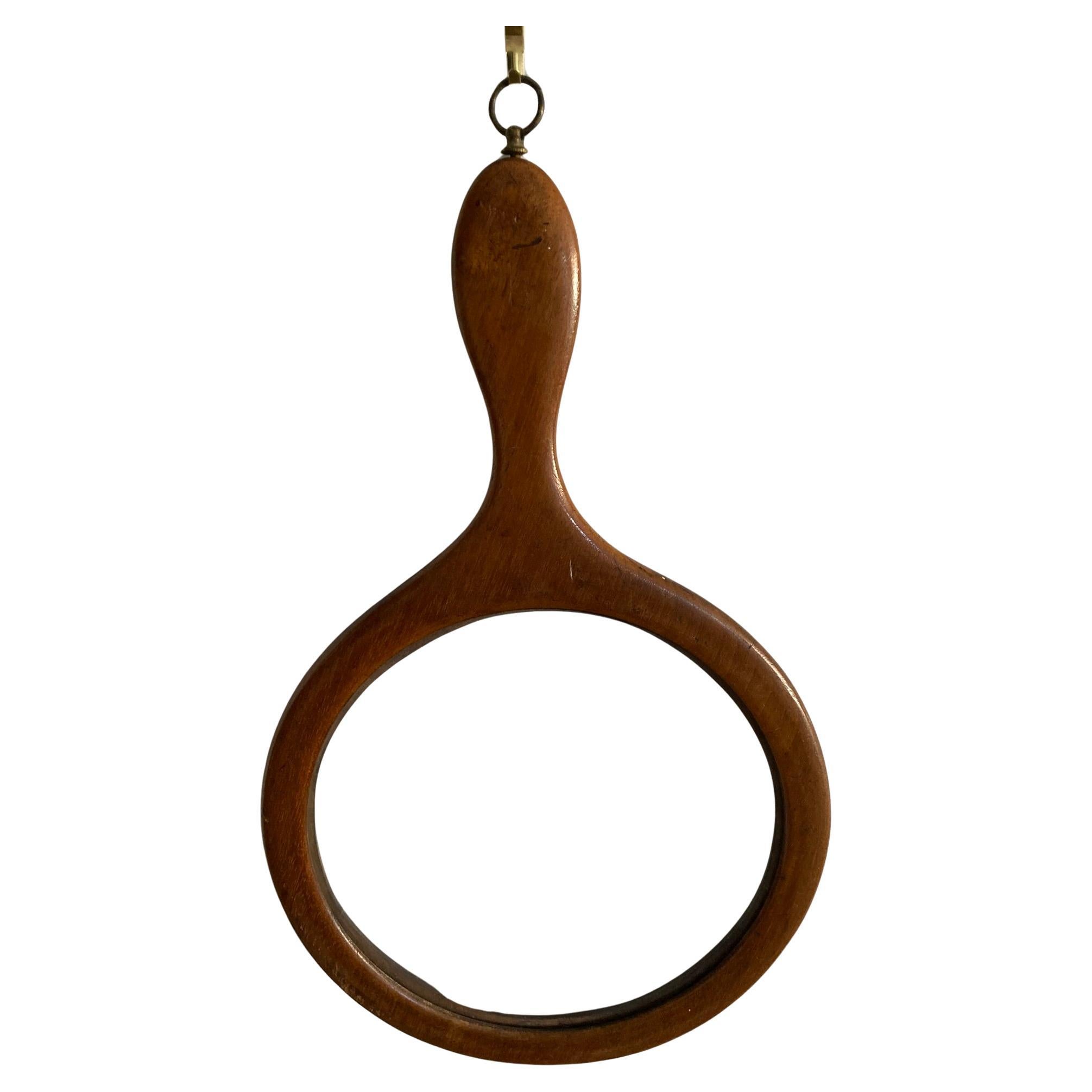 Large Antique Mid 19th Century Mahogany Magnifying Glass