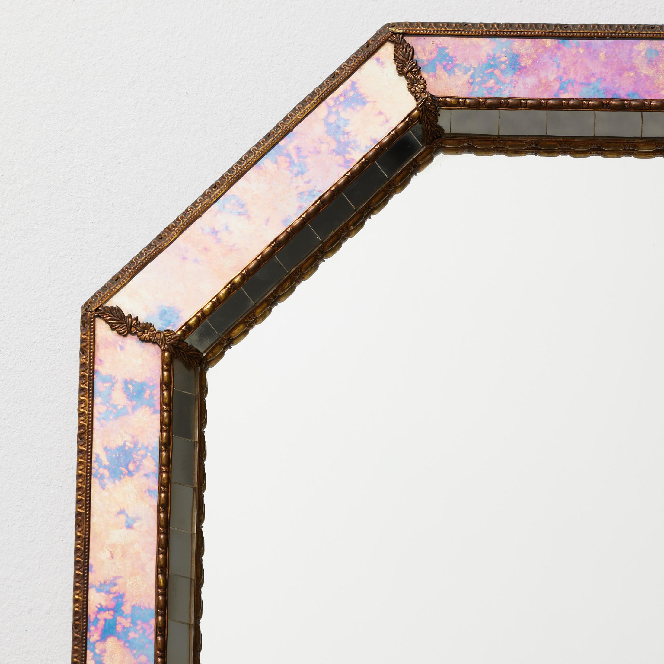 Large Antique Mid 20th Century French Glass Mirror, circa 1960 For Sale 5