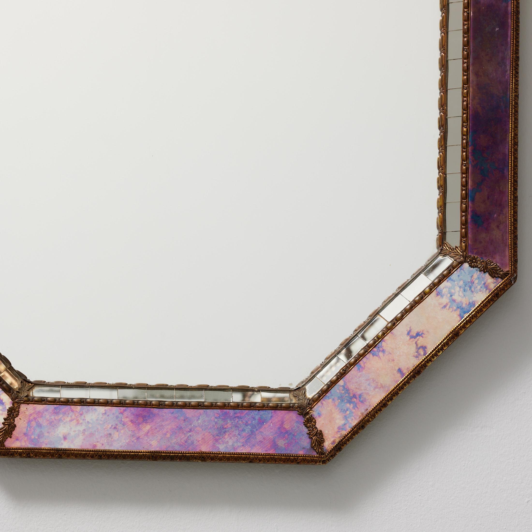 Large Antique Mid 20th Century French Glass Mirror, circa 1960 For Sale 7