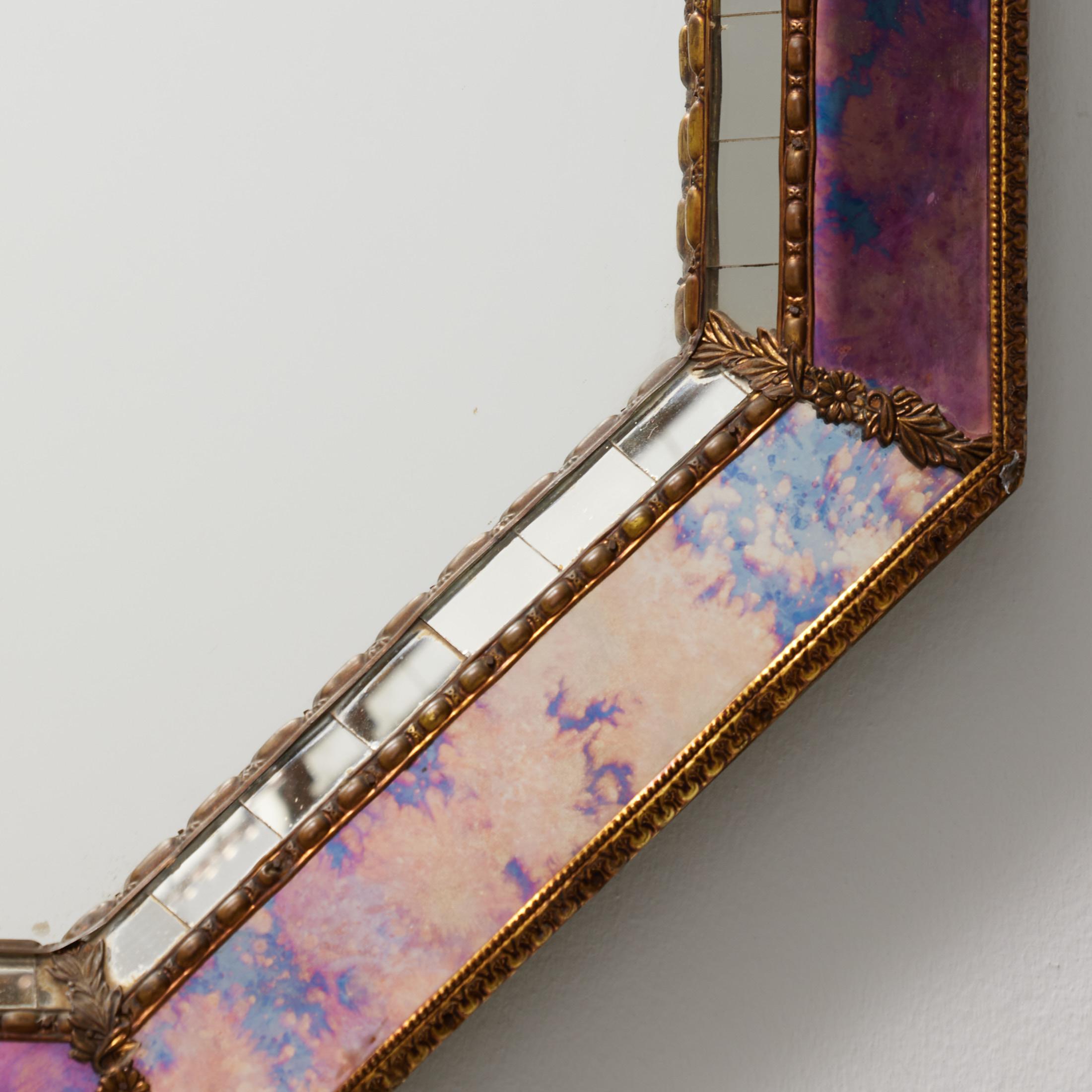 Large Antique Mid 20th Century French Glass Mirror, circa 1960 For Sale 8