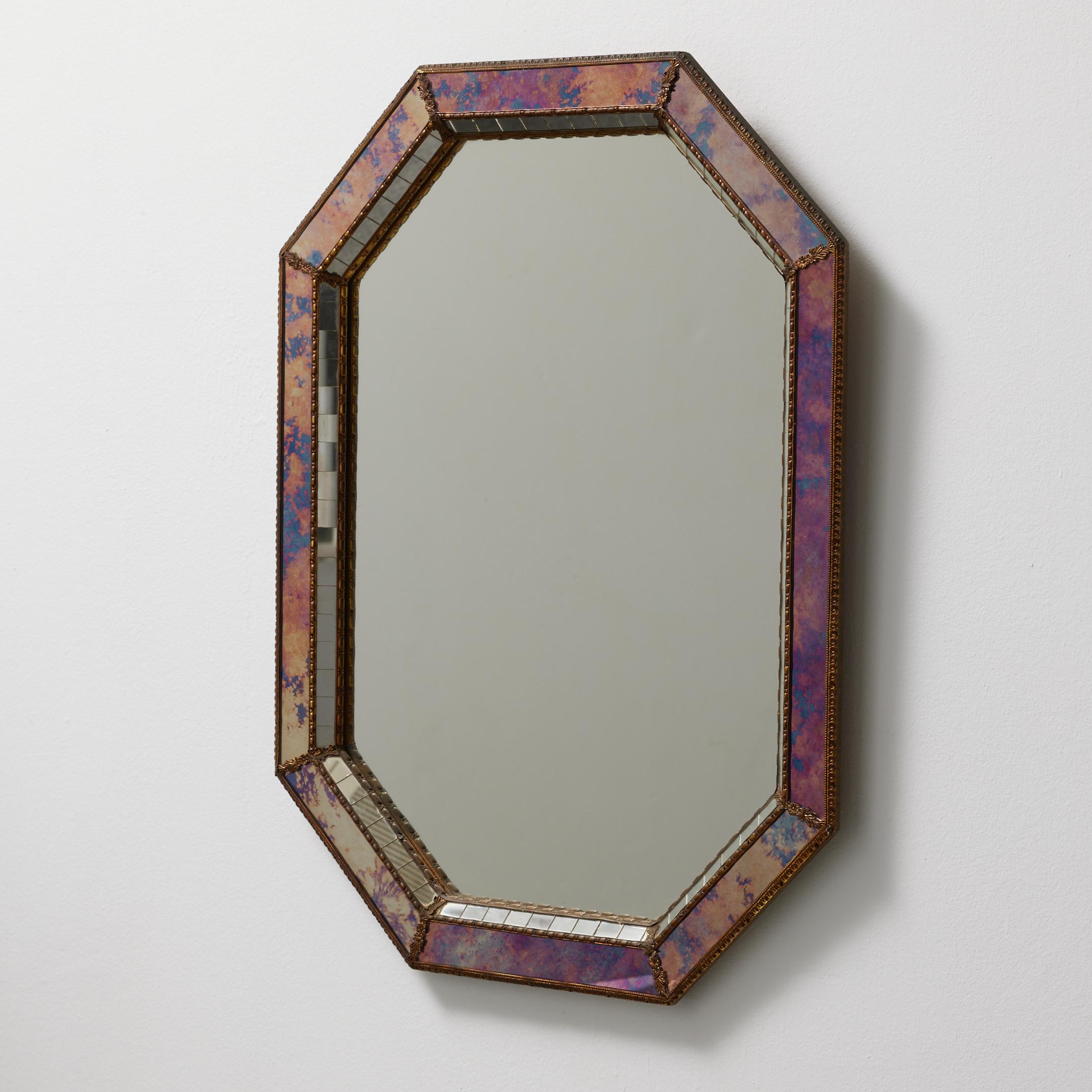 Large Antique Mid 20th Century French Glass Mirror, circa 1960 For Sale 9
