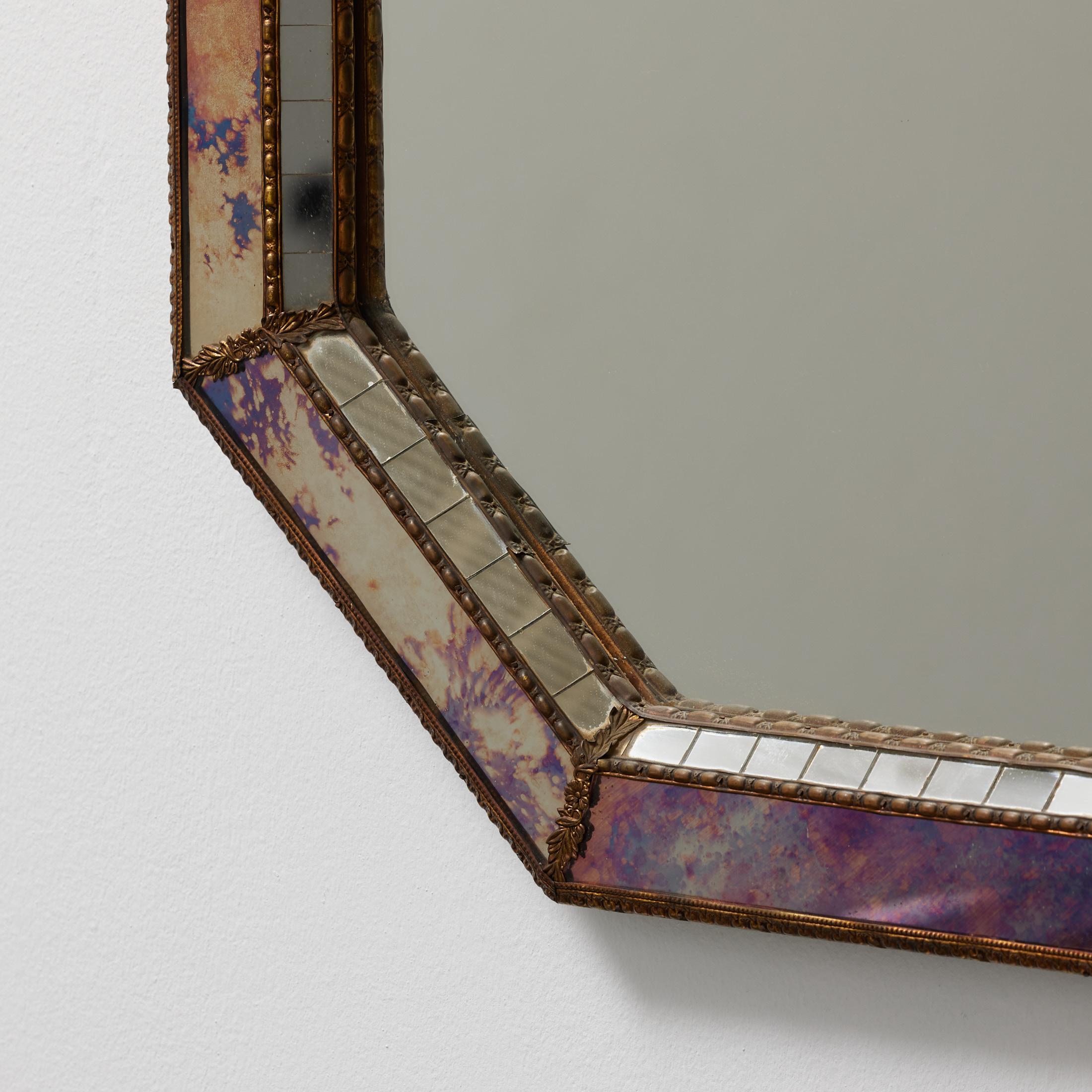Large Antique Mid 20th Century French Glass Mirror, circa 1960 For Sale 12
