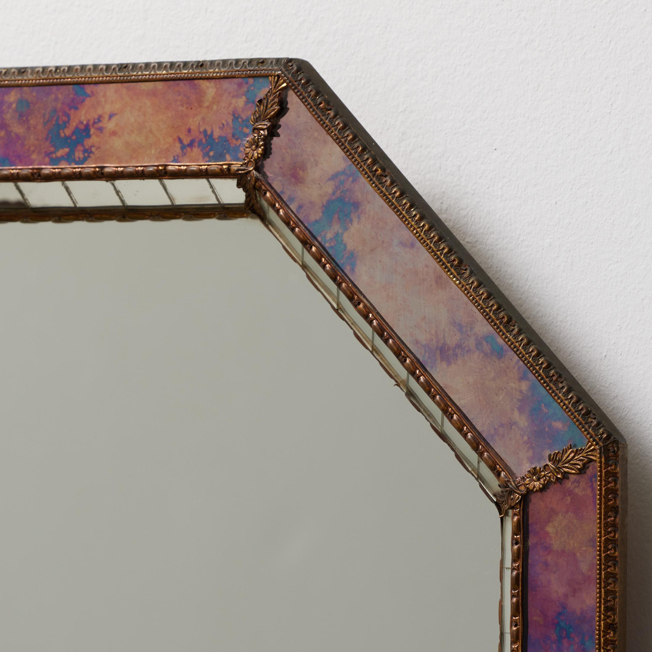 Large Antique Mid 20th Century French Glass Mirror, circa 1960 For Sale 13
