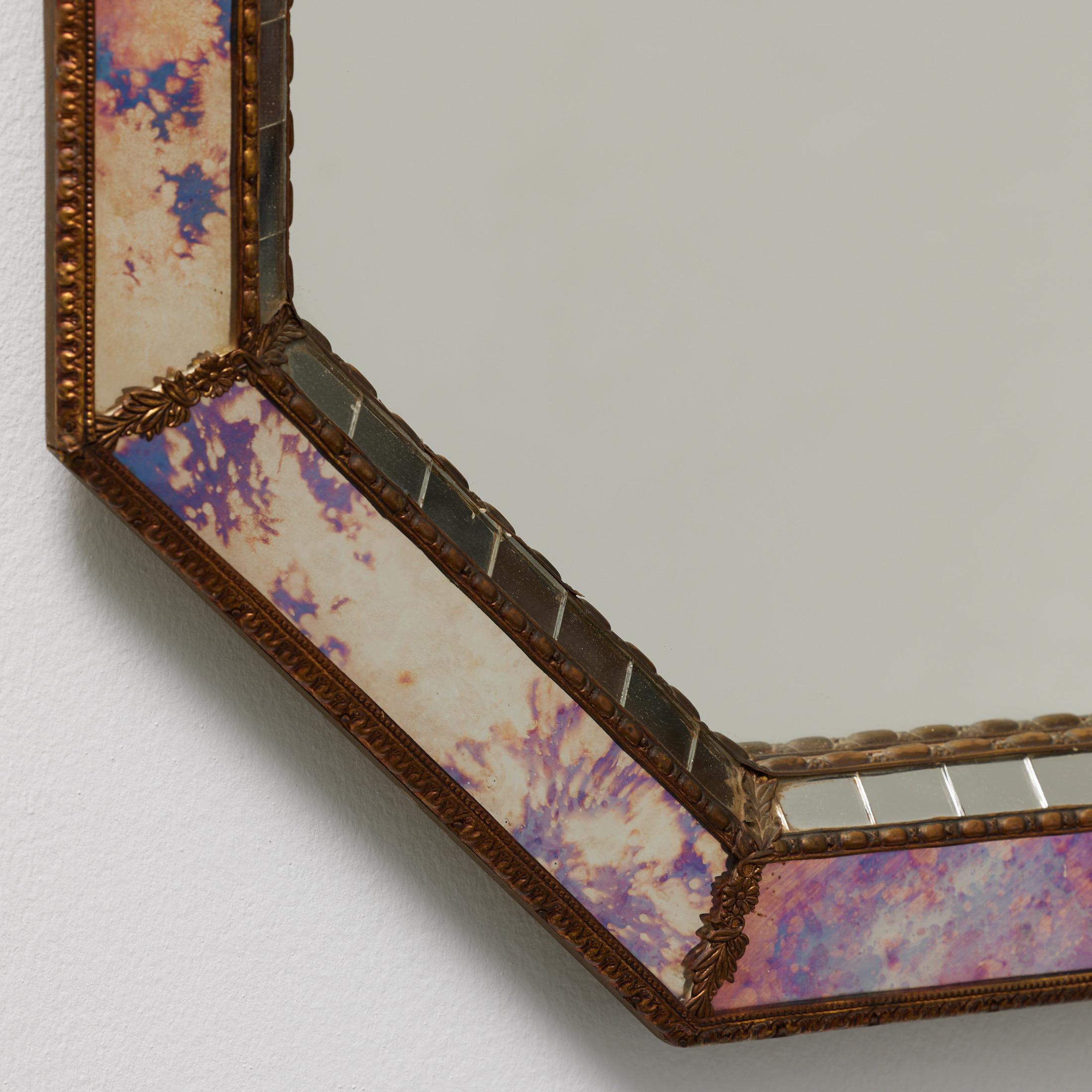 Large Antique Mid 20th Century French Glass Mirror, circa 1960 For Sale 1