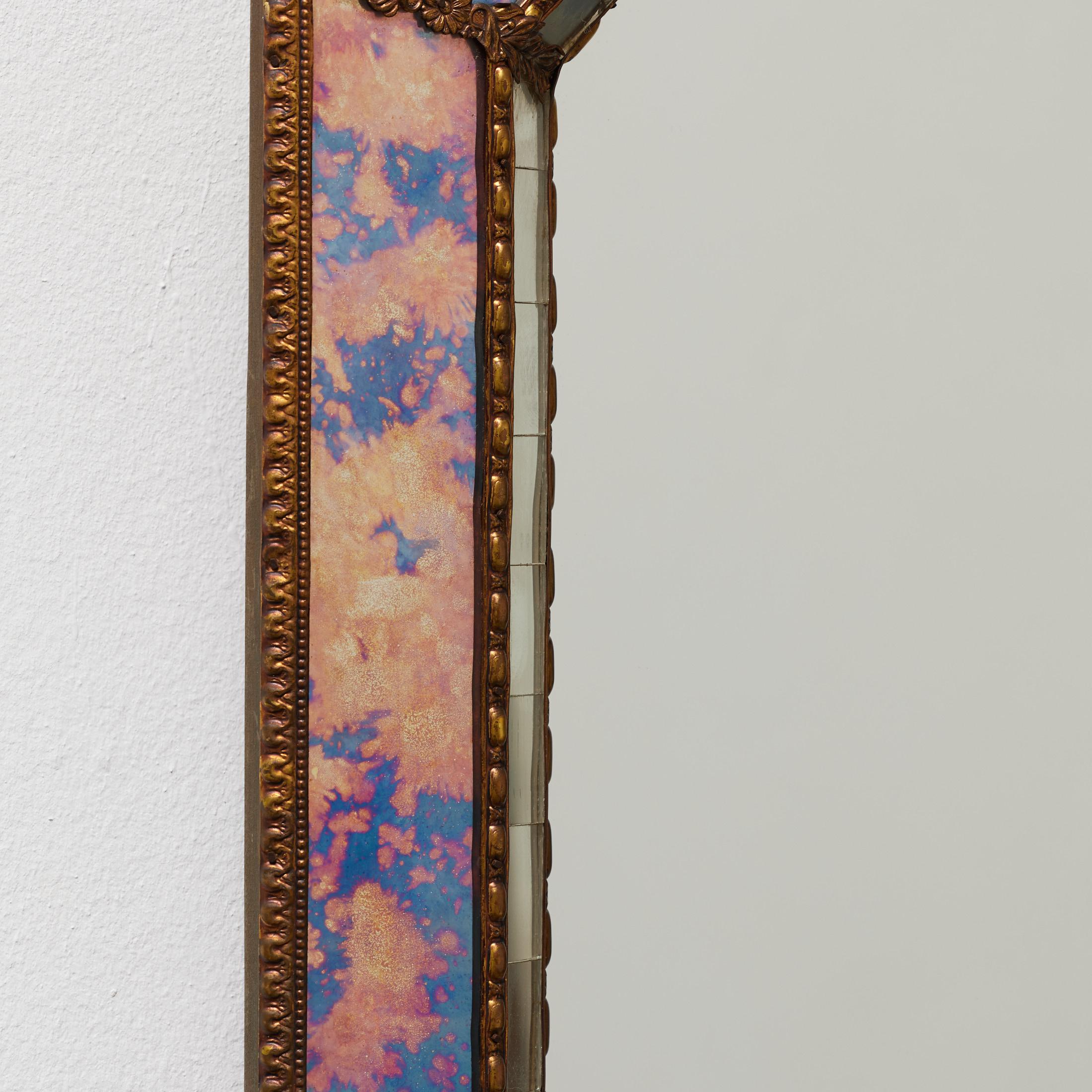 Large Antique Mid 20th Century French Glass Mirror, circa 1960 For Sale 2