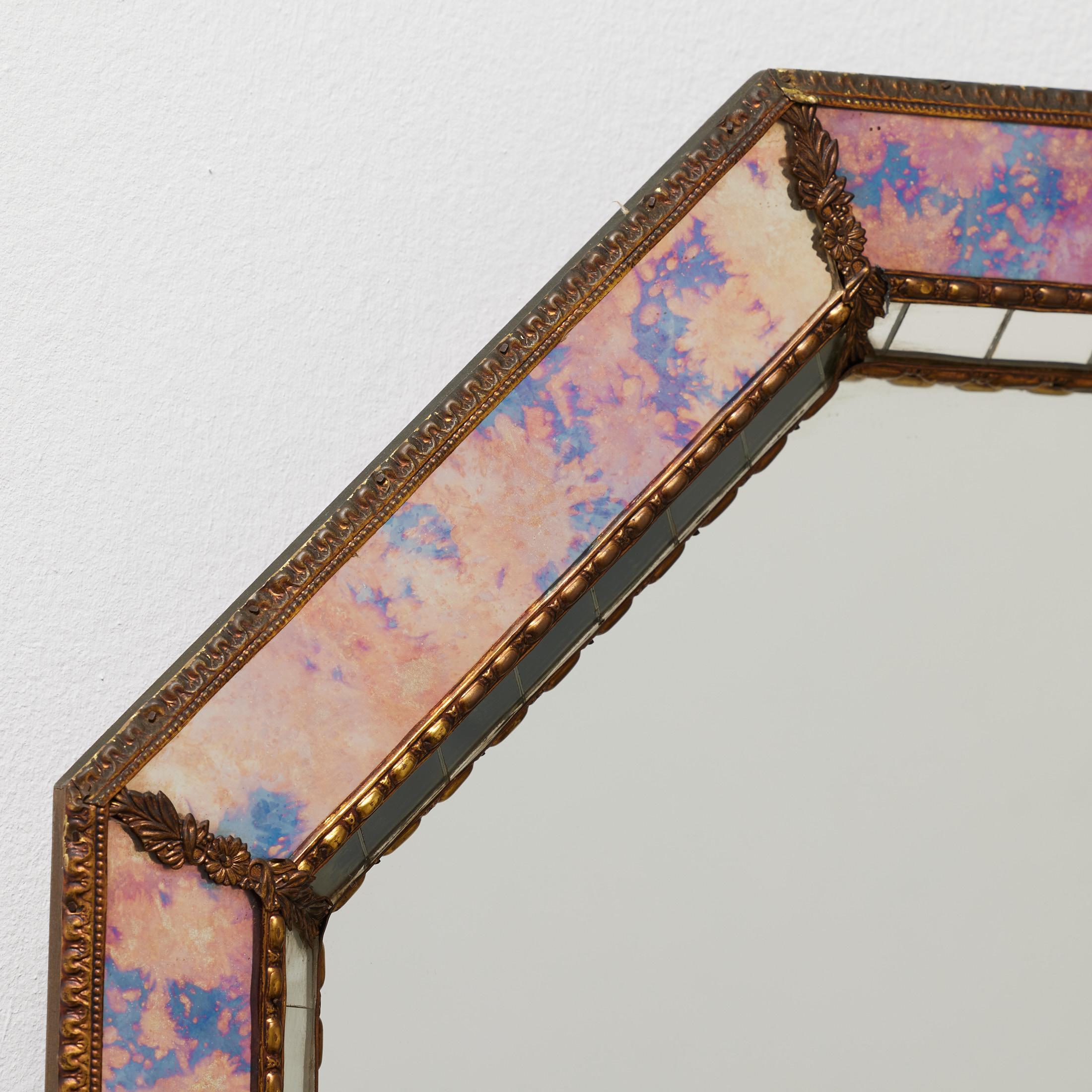 Large Antique Mid 20th Century French Glass Mirror, circa 1960 For Sale 3